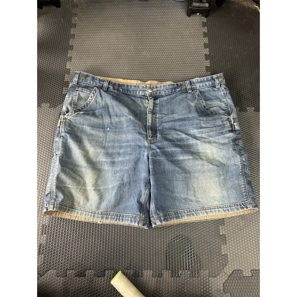 Duluth Trading Co Men's Flex Ballroom Denim Carpenter Shorts Size 46 Light Wash